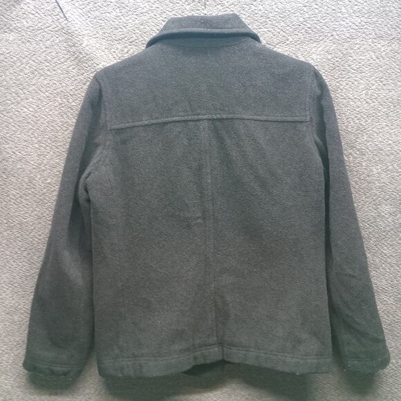 J Crew Women Classic Wool Blend Pea Coat Button Up Flap Pockets - Picture 2 of 8